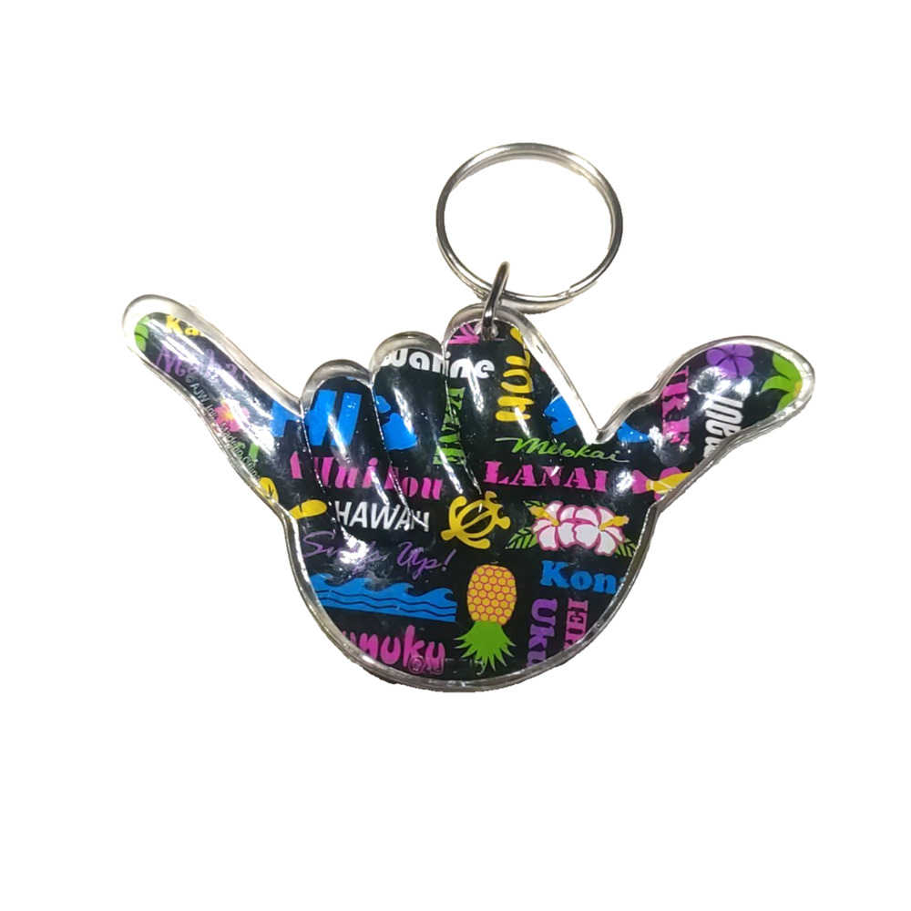 Hawaiian Acrylic Keychain Souvenir Hand Sign
